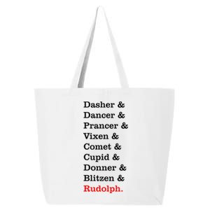 Reindeer Names Funny Christmas List Rudolph 25L Jumbo Tote