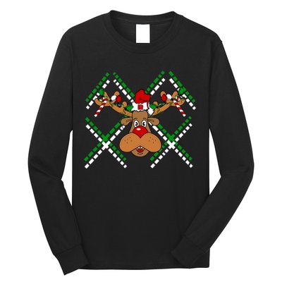 Reindeer Ugly Christmas Sweater Long Sleeve Shirt