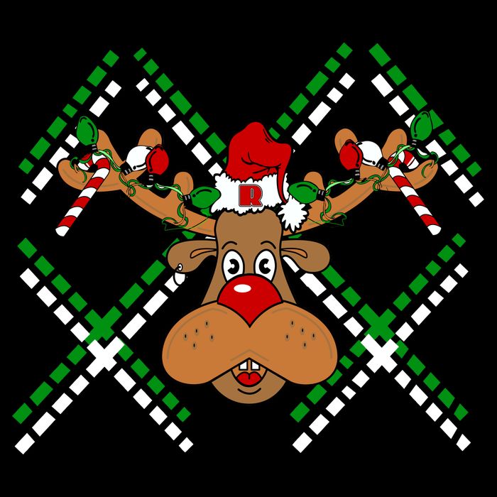 Reindeer Ugly Christmas Sweater Button