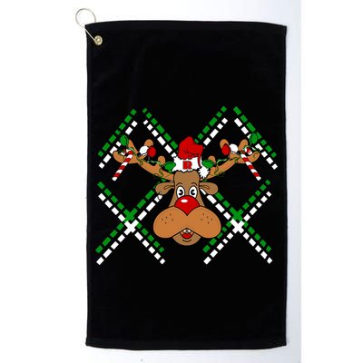 Reindeer Ugly Christmas Sweater Golf Towel