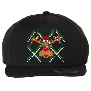 Reindeer Ugly Christmas Sweater Wool Snapback Cap