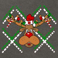 Reindeer Ugly Christmas Sweater Cotton Canvas Backpack