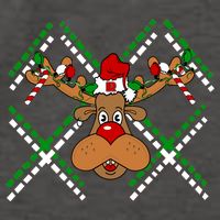 Reindeer Ugly Christmas Sweater Vector Backpack