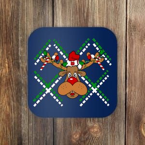 Reindeer Ugly Christmas Sweater Coaster