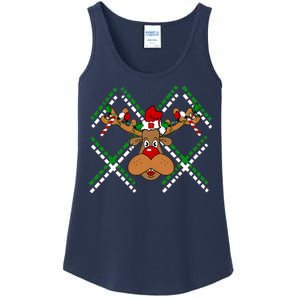 Reindeer Ugly Christmas Sweater Ladies Essential Tank