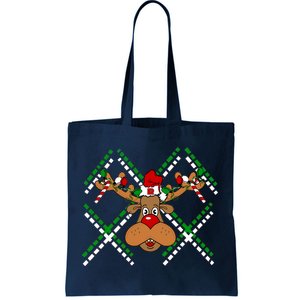 Reindeer Ugly Christmas Sweater Tote Bag