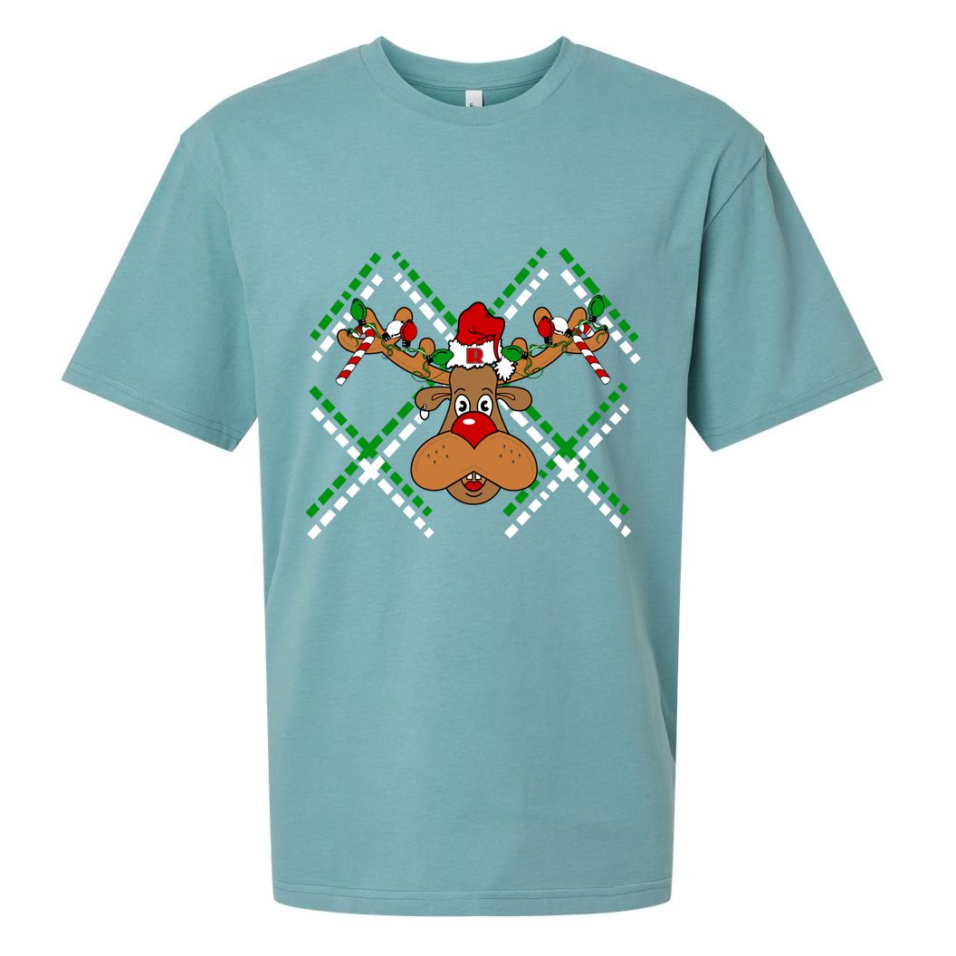 Reindeer Ugly Christmas Sweater Sueded Cloud Jersey T-Shirt