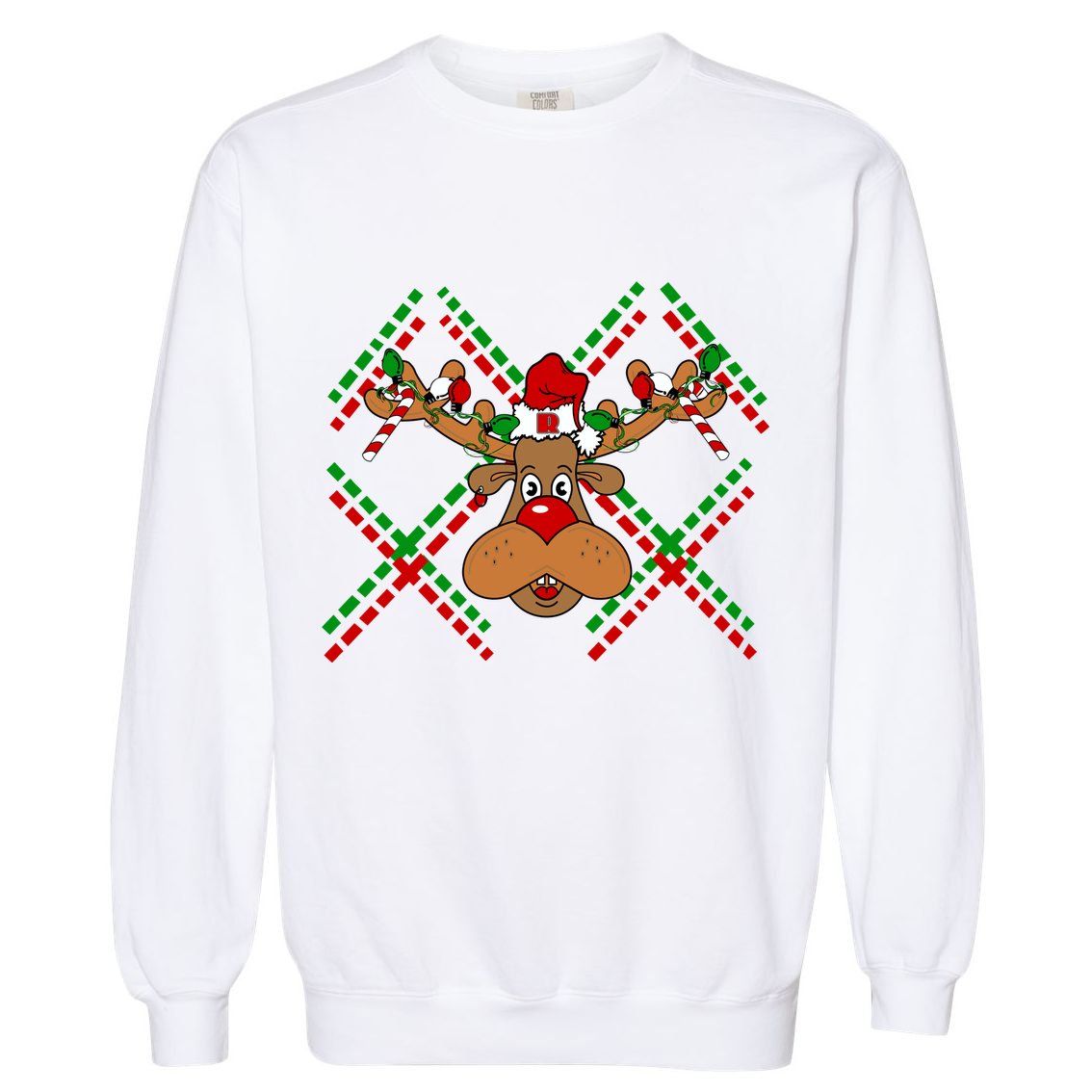 Reindeer Ugly Christmas Sweater Garment-Dyed Sweatshirt