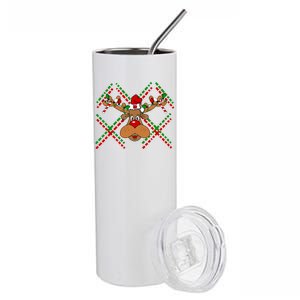 Reindeer Ugly Christmas Sweater Stainless Steel Tumbler