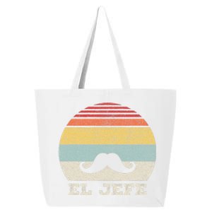 Retro El Jefe Funny Mexican Boss Funny Cinco De Mayo 25L Jumbo Tote