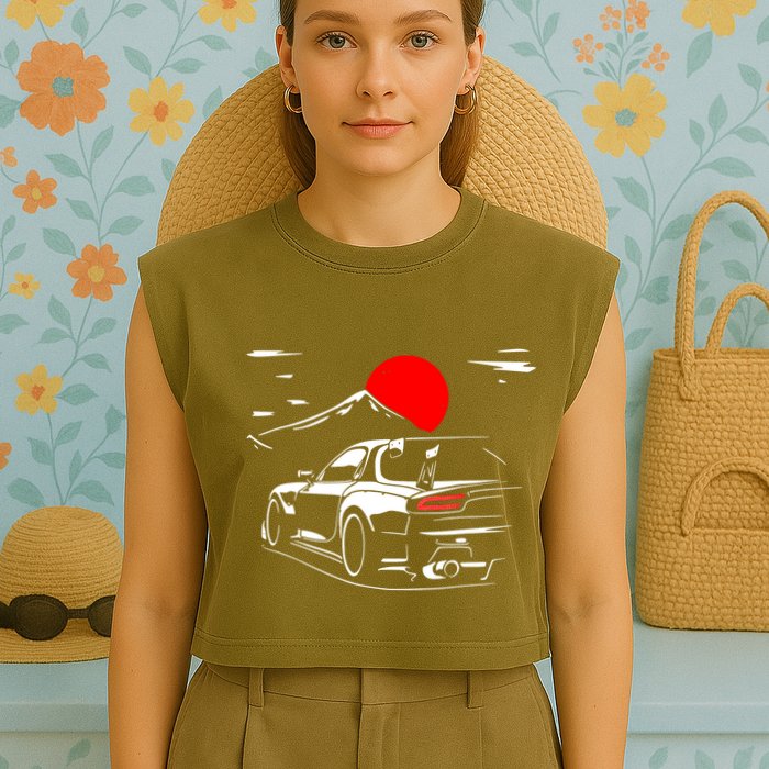 Rotary Engine Jdm Rc Car Meet Tuning Garment-Dyed Women's Muscle Tee