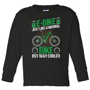 Retro Ebike Just Like A Normal Bike But Way Cooler Toddler Long Sleeve Shirt