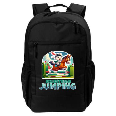 Rabbit Equestrian Jumping Sports Fan Cartoon Style Daily Commute Backpack
