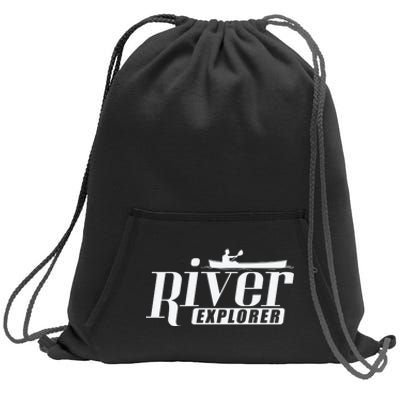 River Explorer Kayak Paddle Boat Canoeing Gift Sweatshirt Cinch Pack Bag