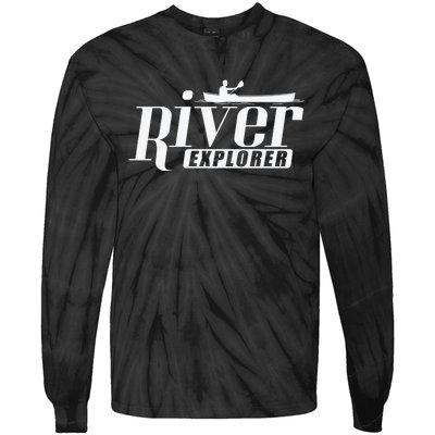 River Explorer Kayak Paddle Boat Canoeing Gift Tie-Dye Long Sleeve Shirt