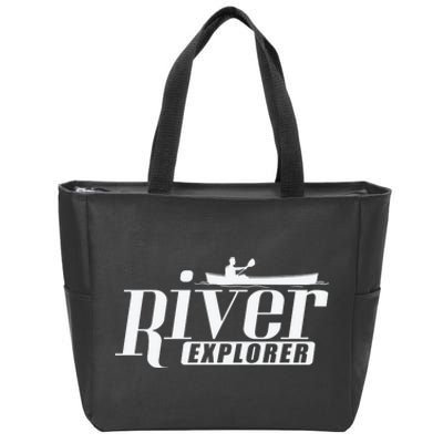 River Explorer Kayak Paddle Boat Canoeing Gift Zip Tote Bag