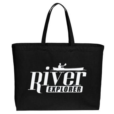 River Explorer Kayak Paddle Boat Canoeing Gift Cotton Canvas Jumbo Tote