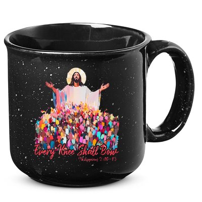 Retro Every Knee Shall Bow God Faith Jesus Christian Easter 15oz Campfire Ceramic Mug