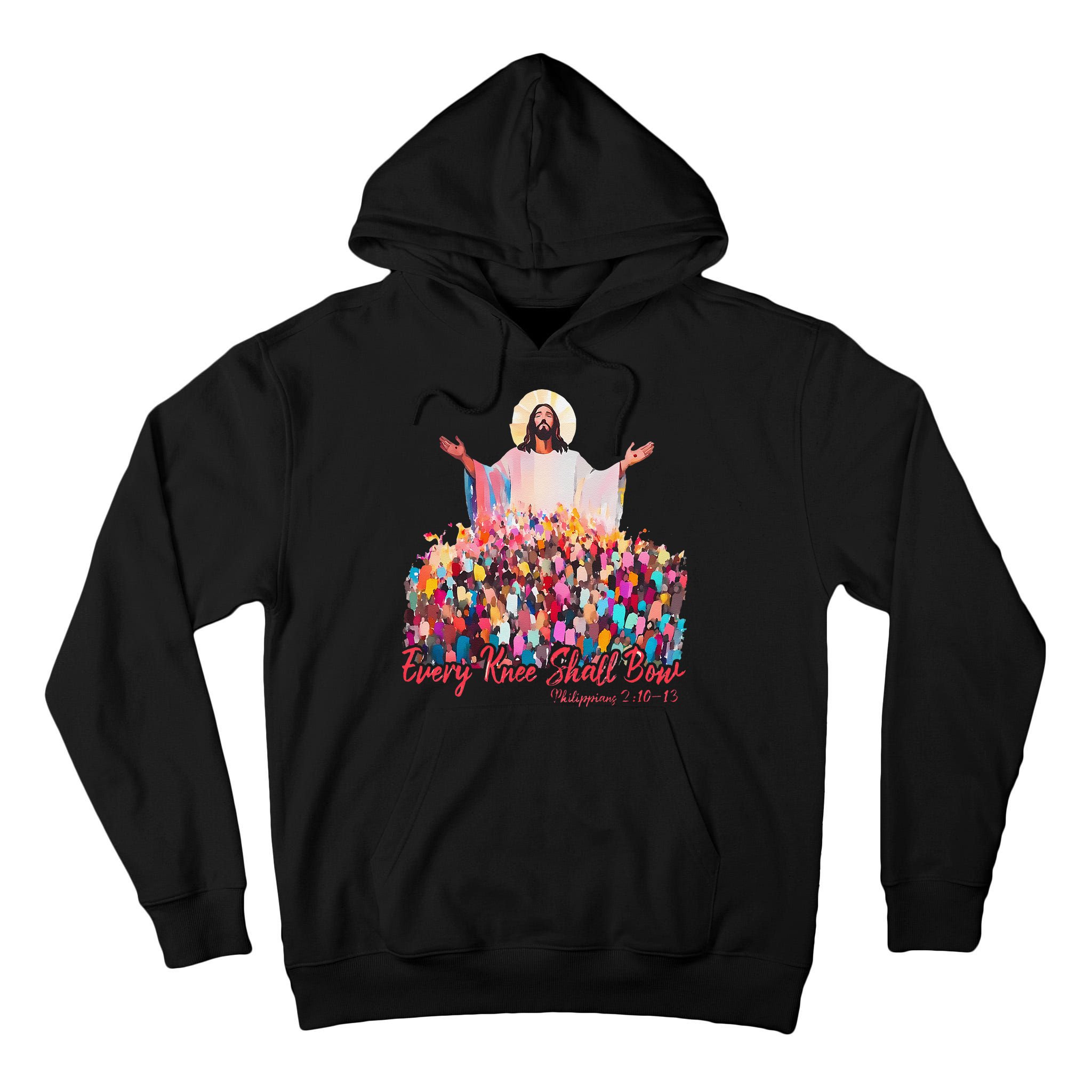 Retro Every Knee Shall Bow God Faith Jesus Christian Easter Tall Hoodie