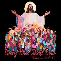 Retro Every Knee Shall Bow God Faith Jesus Christian Easter Womens T-Shirt