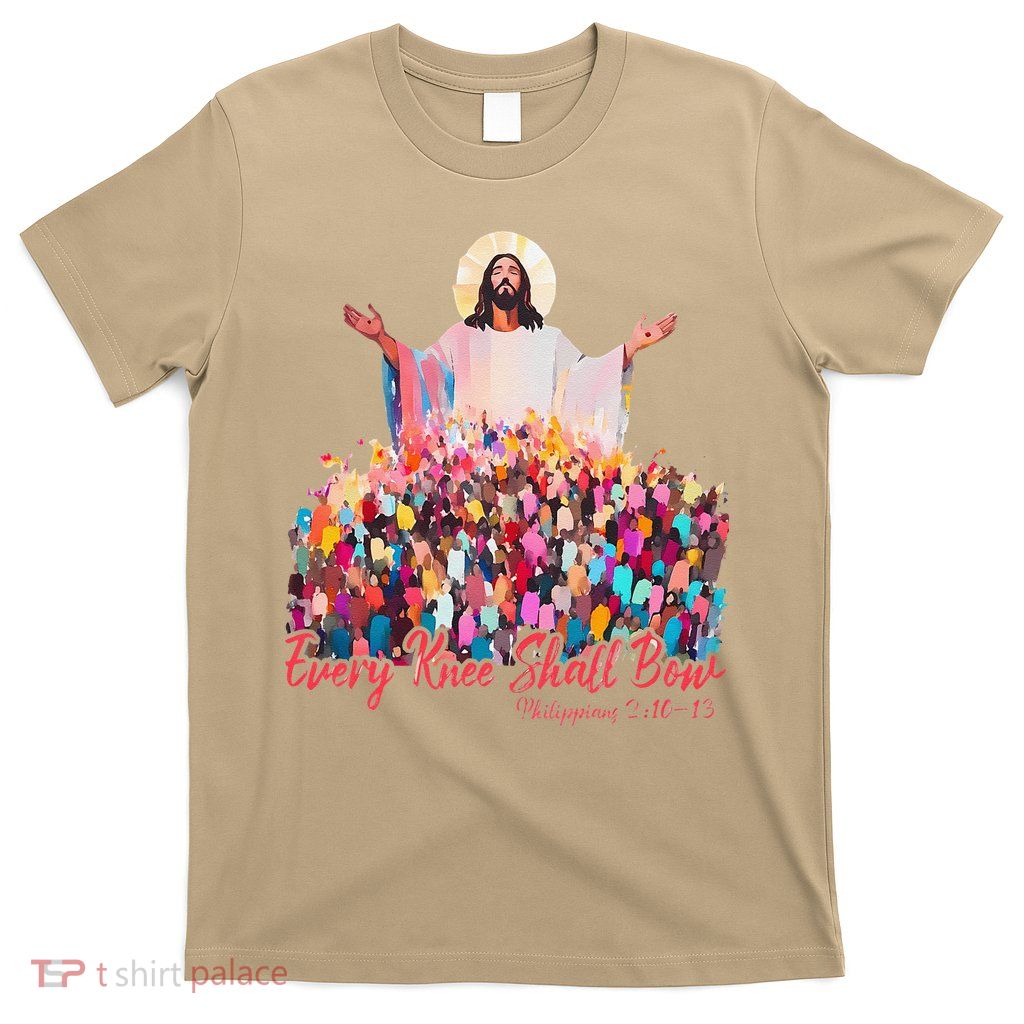Retro Every Knee Shall Bow God Faith Jesus Christian Easter T-Shirt