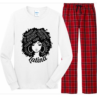 Reina Empowered Latina Poder Latina Pride Hispanic Heritage Long Sleeve Pajama Set