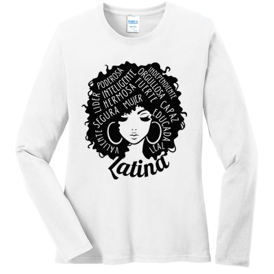 Reina Empowered Latina Poder Latina Pride Hispanic Heritage Ladies Long Sleeve Shirt