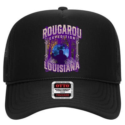 Rougarou Expedition Louisiana Swamp Monster Werewolf Legend High Crown Mesh Back Trucker Hat