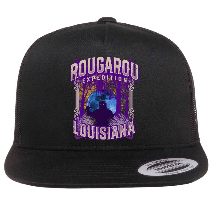 Rougarou Expedition Louisiana Swamp Monster Werewolf Legend Flat Bill Trucker Hat