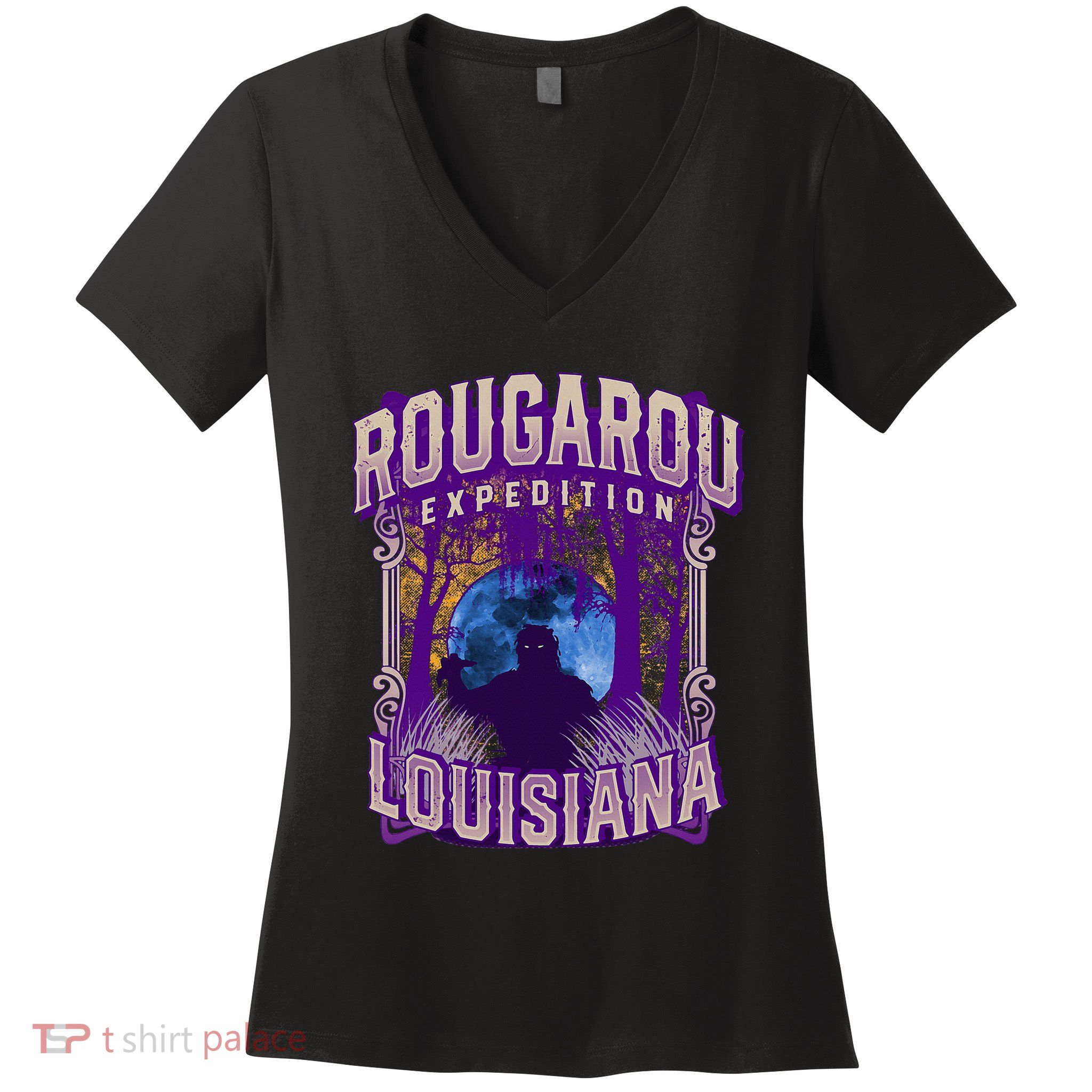 Rougarou Expedition Louisiana Swamp Monster Werewolf Legend Women's V-Neck T-Shirt