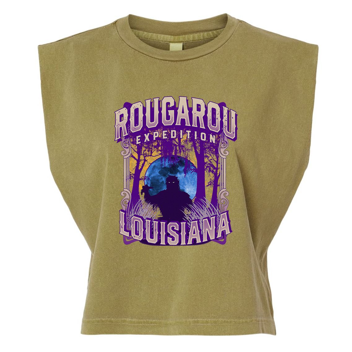 Rougarou Expedition Louisiana Swamp Monster Werewolf Legend Garment-Dyed Women's Muscle Tee