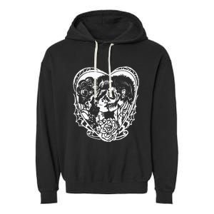 Rockabilly Eternal Love Psychobilly Greaser Style Garment-Dyed Fleece Hoodie