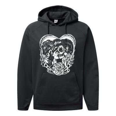 Rockabilly Eternal Love Psychobilly Greaser Style Performance Fleece Hoodie