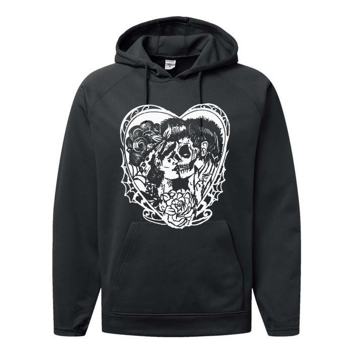 Rockabilly Eternal Love Psychobilly Greaser Style Performance Fleece Hoodie