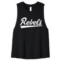 Robert E Lee Rebels Vintage Swoosh Women's Racerback Cropped Tank