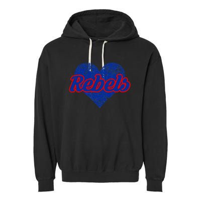 Robert E Lee Rebels Over Heart Garment-Dyed Fleece Hoodie