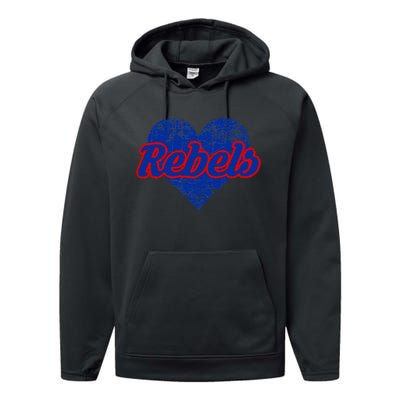 Robert E Lee Rebels Over Heart Performance Fleece Hoodie