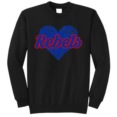 Robert E Lee Rebels Over Heart Sweatshirt