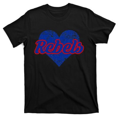 Robert E Lee Rebels Over Heart T-Shirt