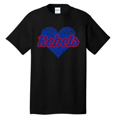 Robert E Lee Rebels Over Heart Tall T-Shirt