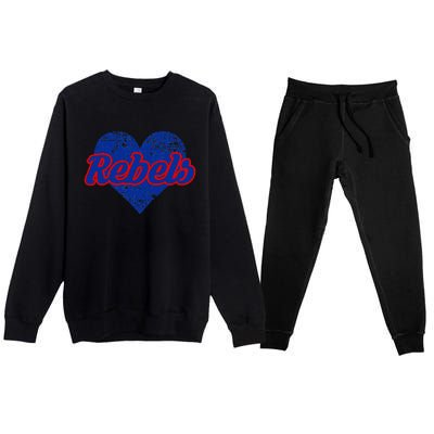 Robert E Lee Rebels Over Heart Premium Crewneck Sweatsuit Set