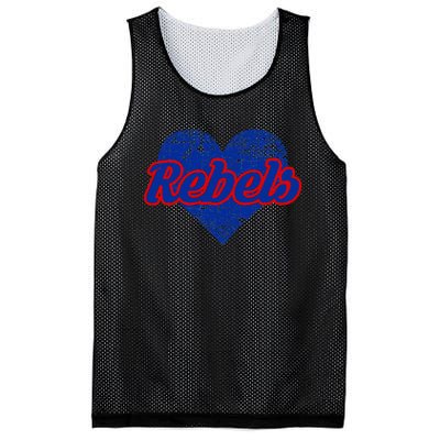 Robert E Lee Rebels Over Heart Mesh Reversible Basketball Jersey Tank