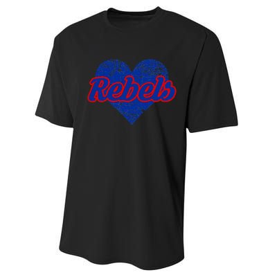 Robert E Lee Rebels Over Heart Performance Sprint T-Shirt