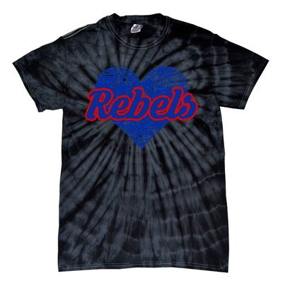 Robert E Lee Rebels Over Heart Tie-Dye T-Shirt