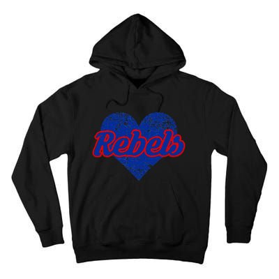 Robert E Lee Rebels Over Heart Tall Hoodie