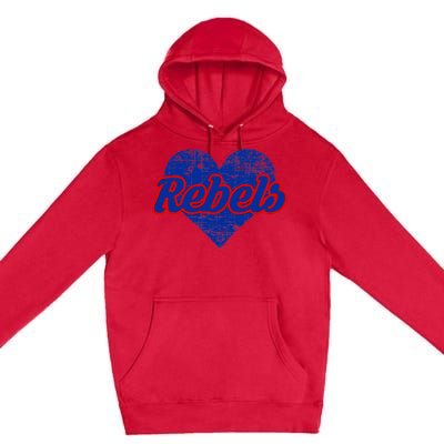 Robert E Lee Rebels Over Heart Premium Pullover Hoodie