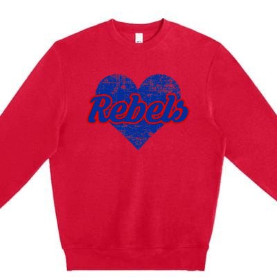 Robert E Lee Rebels Over Heart Premium Crewneck Sweatshirt