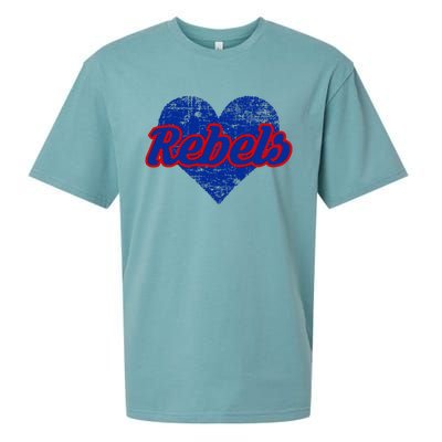 Robert E Lee Rebels Over Heart Sueded Cloud Jersey T-Shirt