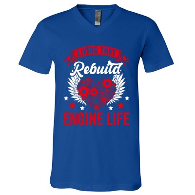 Rebuild Engine Life Cute Gift Survivor Open Heart Surgery Meaningful Gift V-Neck T-Shirt