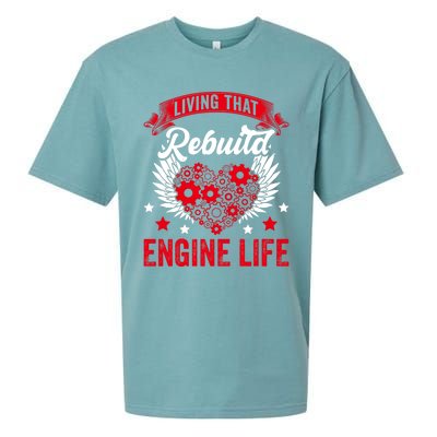 Rebuild Engine Life Cute Gift Survivor Open Heart Surgery Meaningful Gift Sueded Cloud Jersey T-Shirt